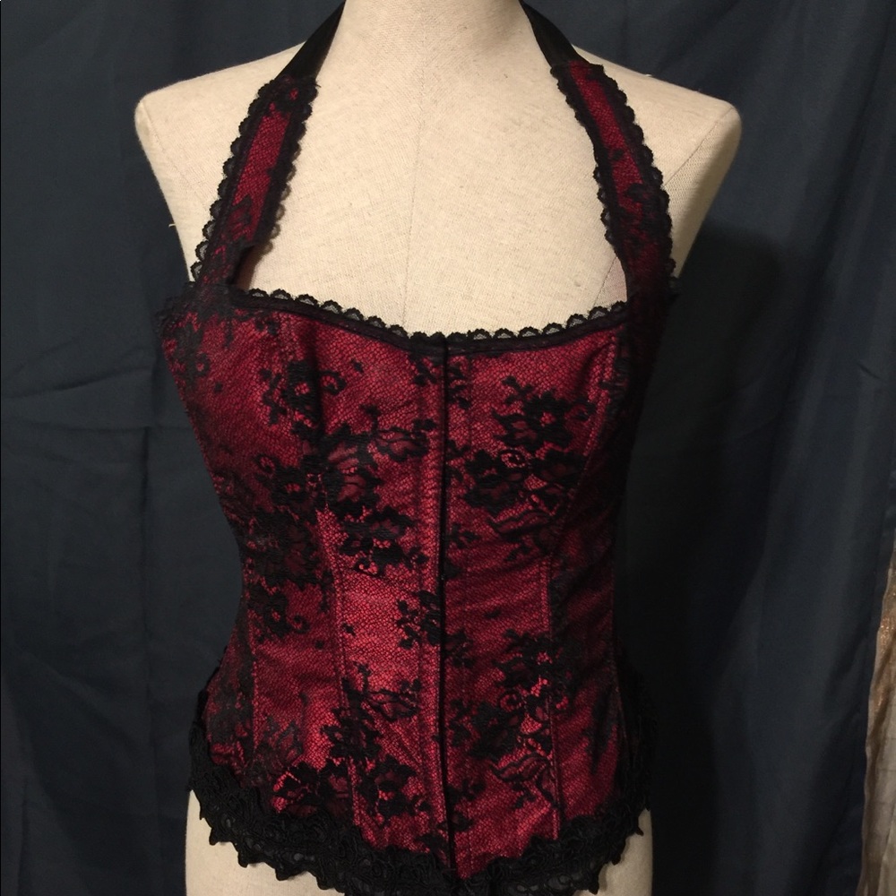 Fredericks of Hollywood Size 38 Red/Black Corset